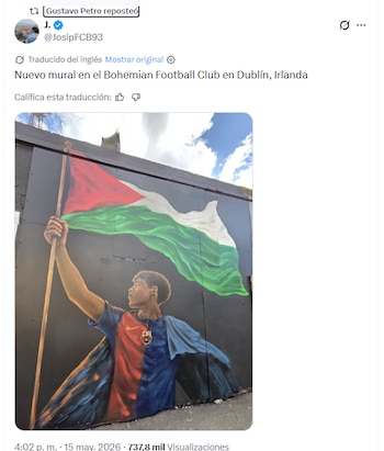 El presidente replicó un mural en homenaje al futbolista español - crédito Captura de Pantalla X