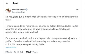 Gustavo Petro mostró su desacuerdo