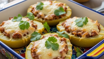 Chayotes rellenos de requesón y elote: ideales para bajar el colesterol