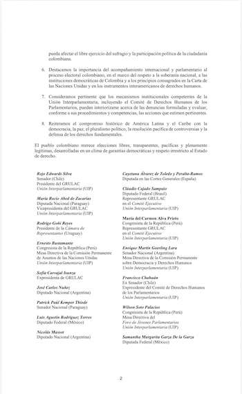 Carta - crédito @CeDemocratico/X
