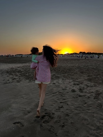 La tierna foto madre e