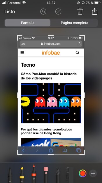 Se puede compartir la captura