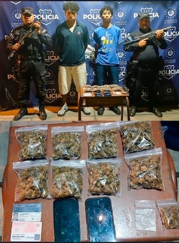 La captura se realizó en las colonias El Cambio y Las Américas, donde la PNC señaló a los acusados como distribuidores de estupefacientes. (Foto cortesía Policía Nacional Civil de El Salvador)