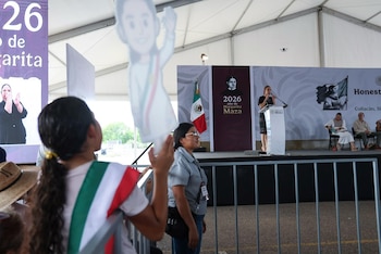 Durante el acto “Honestidad y resultados”, la mandataria garantiza que no habrá retiro de tropas ni de la Guardia Nacional en la entidad