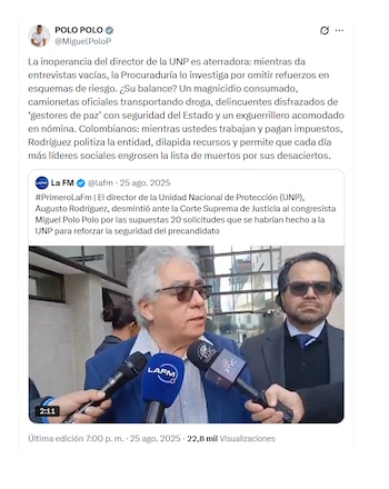 Miguel Polo Polo y sus constantes críticas a Augusto Rodríguez