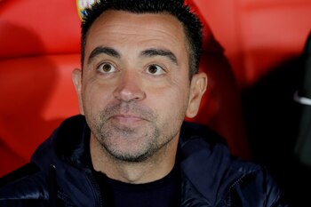 Xavi en el partido contra