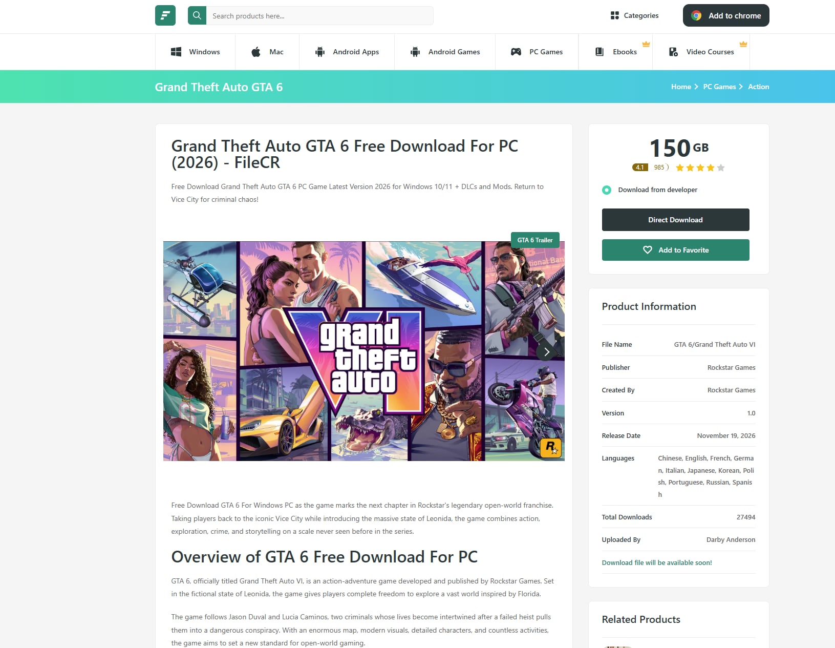 Investigadores de Avast hallaron más de 200 dominios únicos vinculados a GTA VI durante una revisión de 24 horas.