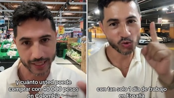 Colombiano comparó un día de trabajo en España y en Colombia - crédito Captura video