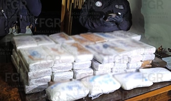 La droga fue descubierta por las autoridades federales. Crédito: FGR