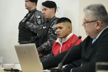 Roberto “el Negro” Silvero, acusado de homicidio, durante una de las audiencias del juicio oral