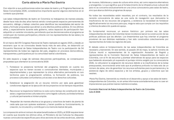 La Comisión Nacional de Salas Independientes de Teatro defendió los criterios de la convocatoria y respondió a los cuestionamientos sobre el programa. - crédito Comisión Nacional de Salas Independientes de Teatro