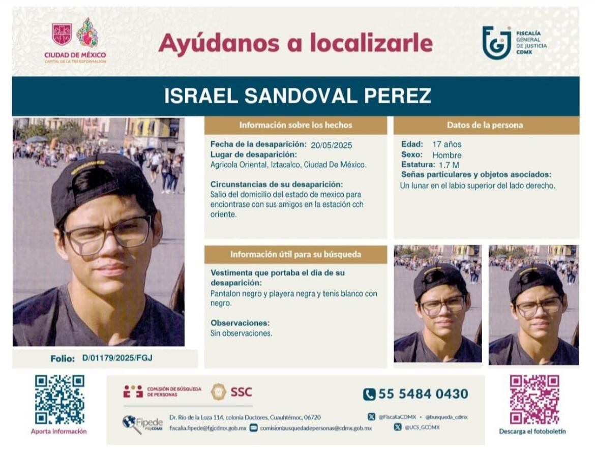 Autoridades desplegaron una ficha de búsqueda para dar con el menor de edad. Foto: Gobierno de la Ciudad de México.