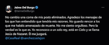 El posteo de Jaime del