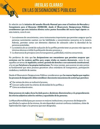 El observatorio pidió que se