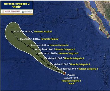 Pronóstico del huracán Marie que