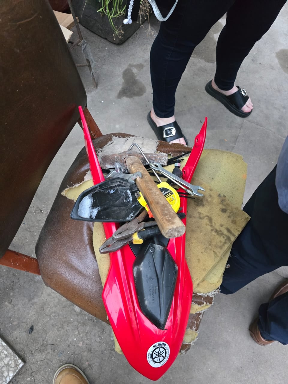 Parte de las herramientas que la policía secuestró