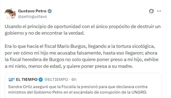 Gustavo Petro insistió en que existe una intención de afectar su proyecto político y a su familia mediante decisiones judiciales - crédito @petrogustavo/X