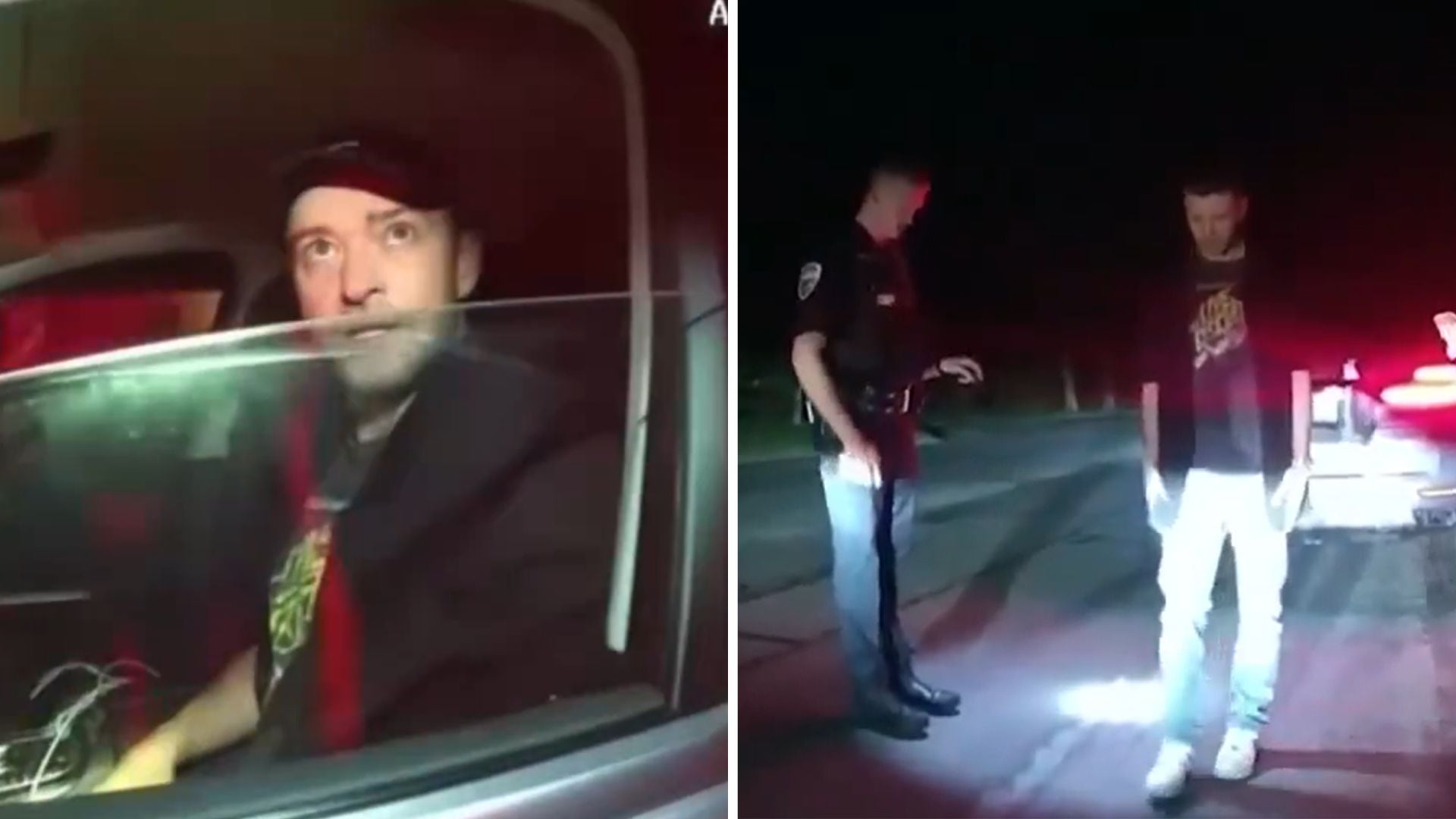 El video policial muestra al cantante intentando completar algunas pruebas, como caminar en línea recta y mantenerse sobre una pierna. (Capturas de video/ Sag Harbor Police Department)