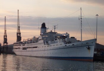 Barco MV Doulos. (Chris Wood)