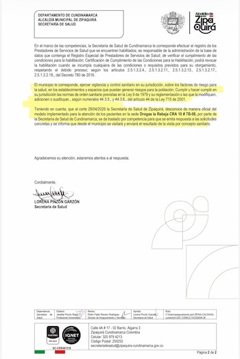 En el documento oficial se informa que la solicitud fue trasladada a la Secretaría de Salud de Cundinamarca y a otras entidades competentes para su verificación - crédito @juanmartinbc/X