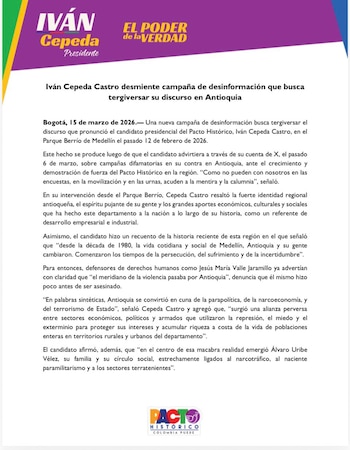 A través de un comunicado,