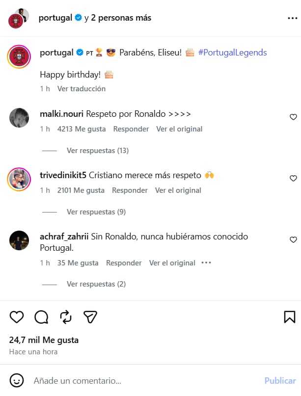 Algunos fanáticos aseguraron que su apoyo al combinado nacional depende de la presencia de Ronaldo. (Instagram)