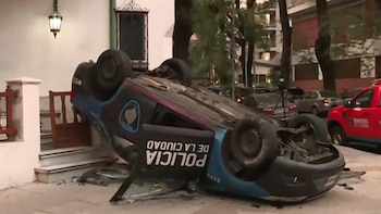 Un patrullero chocó contra un