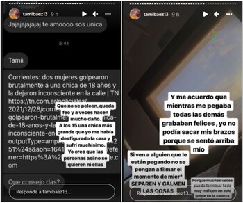 Tamara Báez relató que fue