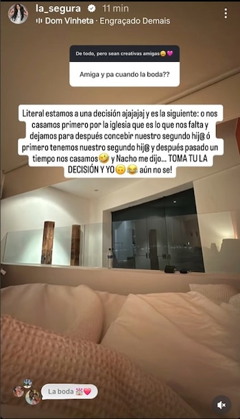 Natalia Segura señaló que la decisión final sobre el segundo hijo o el matrimonio por la iglesia quedará en sus manos - crédito la_segura / Instagram