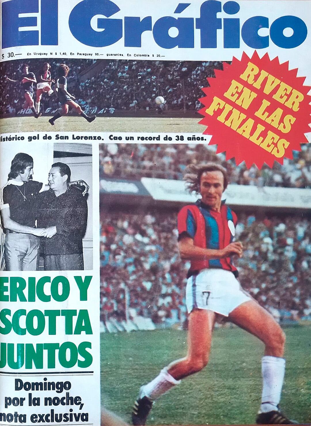 La tapa de El Gráfico, con Erico y Scotta juntos. Luego, la foto trajo algunos inconvenientes...