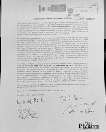 La bancada del Pacto Histórico propuso hacer una debate de control político al Banco de la República para que los miembros de su junta directiva expliquen los últimos incrementos de tasas de interés - crédito @Jorge_BastidasR/X
