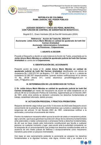 Colpensiones tendrá que reintegrar empleado