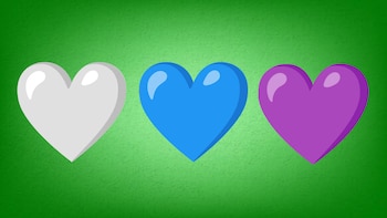 Qué significan los corazones blanco, azul y morado en WhatsApp