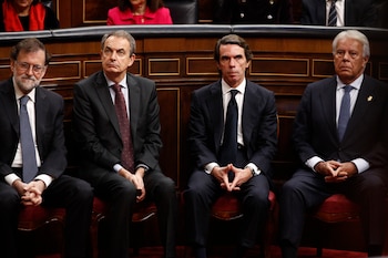 Mariano Rajoy, José Luis Rodríguez Zapatero, José María Aznar y Felipe González