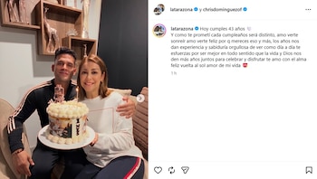 Karla Tarazona y su mensaje de cumpelaños para su esposo Christian Domínguez. IG