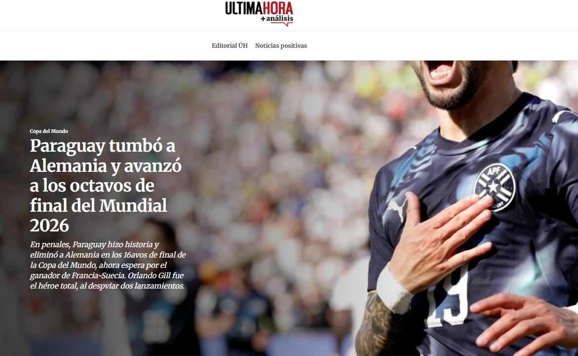 Los medios paraguayos destacaron a Miguel Almirón como el jugador más activo en la faceta ofensiva durante el partido ante Alemania
