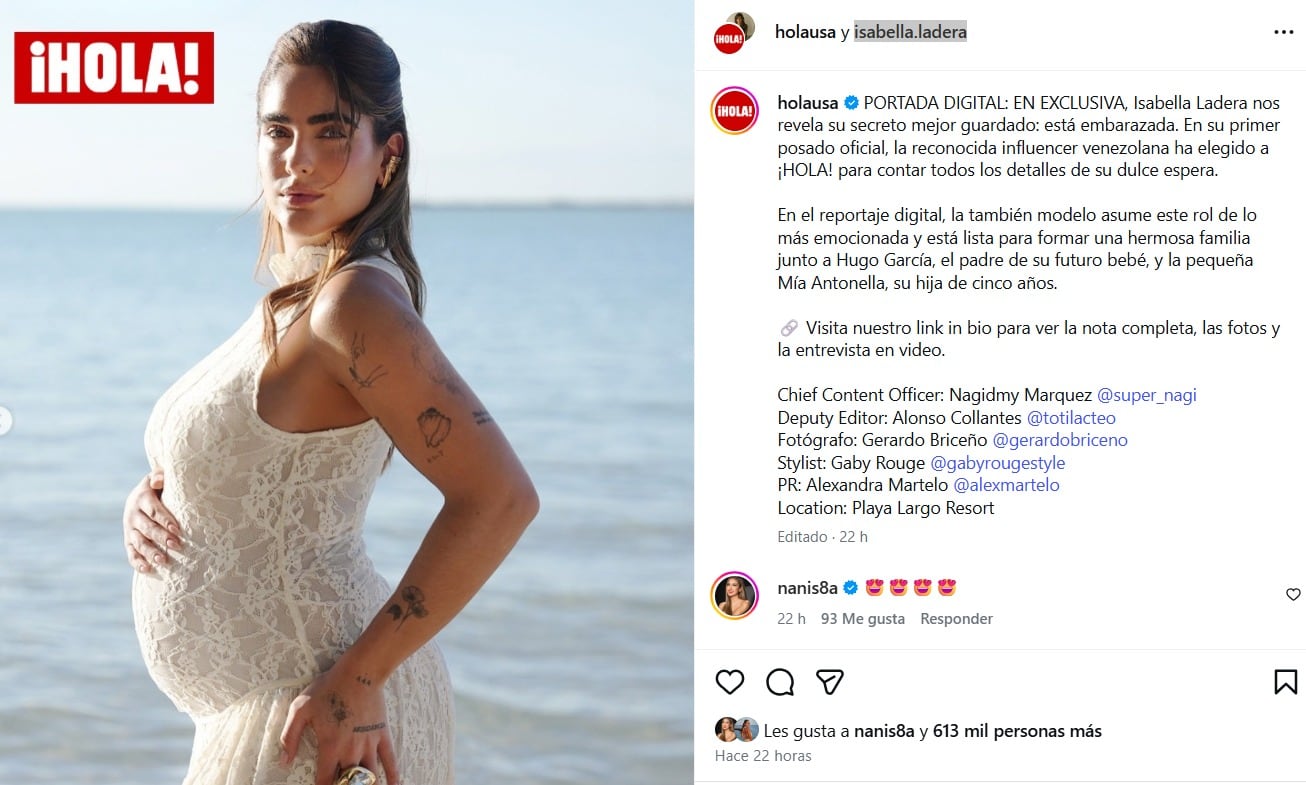 Las confesiones más sinceras de Isabella Ladera sobre su maternidad y la inesperada reacción de Hugo García - crédito @isabella.ladera/IG