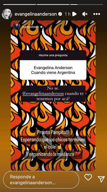 La respuesta de Evangelina Anderson