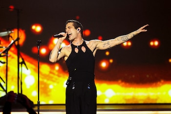 Damiano David durante la gala de Persona del año en la gala de Los Angeles, 2024. REUTERS/Mario Anzuoni
