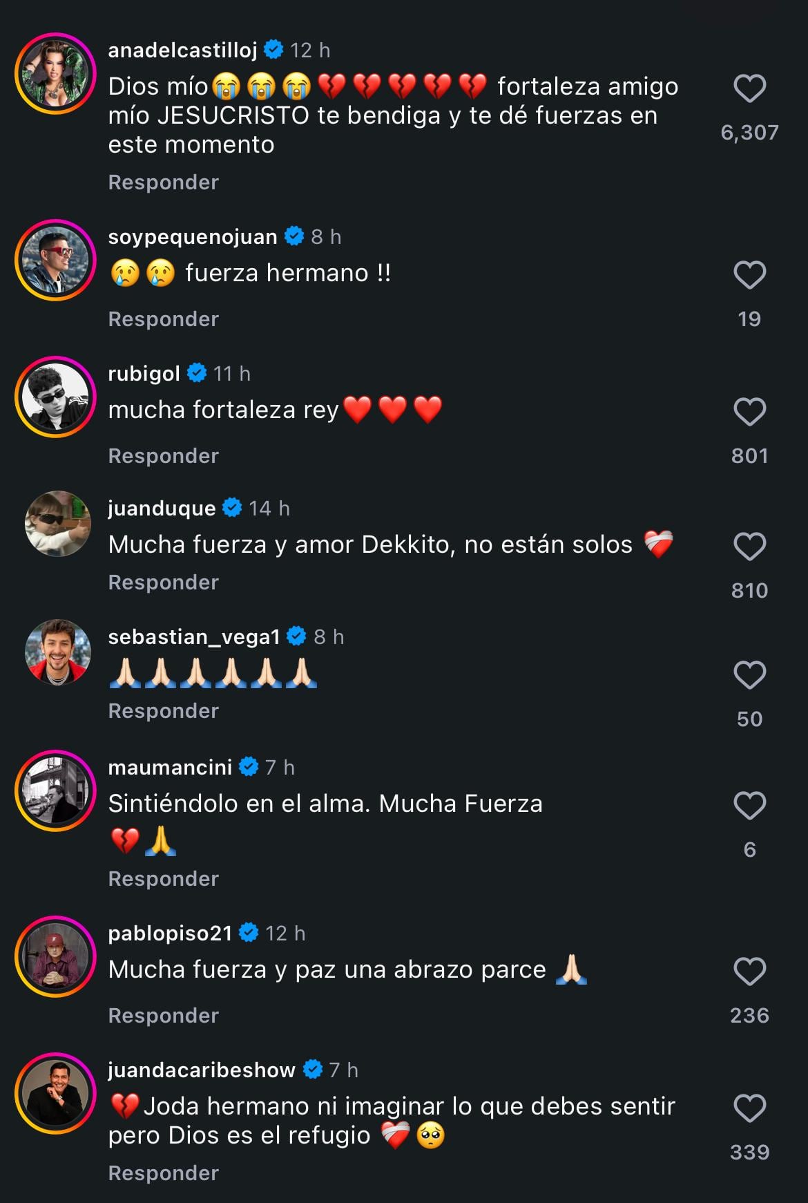 Famosos reaccionaron a la noticia del fallecimiento del bebé del cantante colombiano - crédito @soydekko/IG
