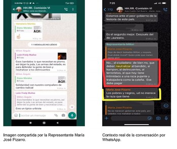 Imagen de la conversación publicada
