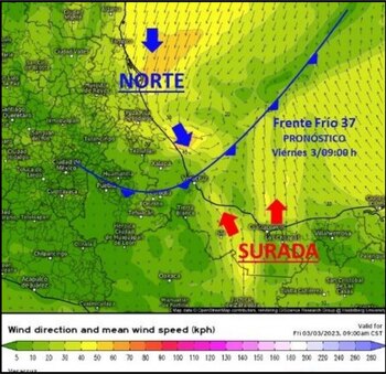 Frente frío 37 en veracruz