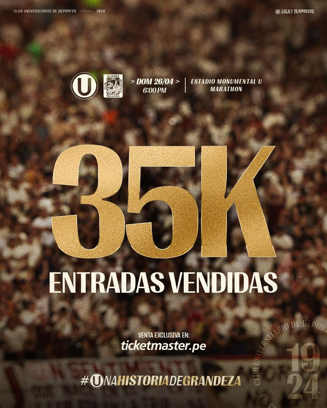 Ingressos vendidos para Universitario x Alianza Atlético. - Cortesia: Universidade