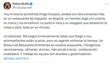 Vicky Dávila sobre robo de