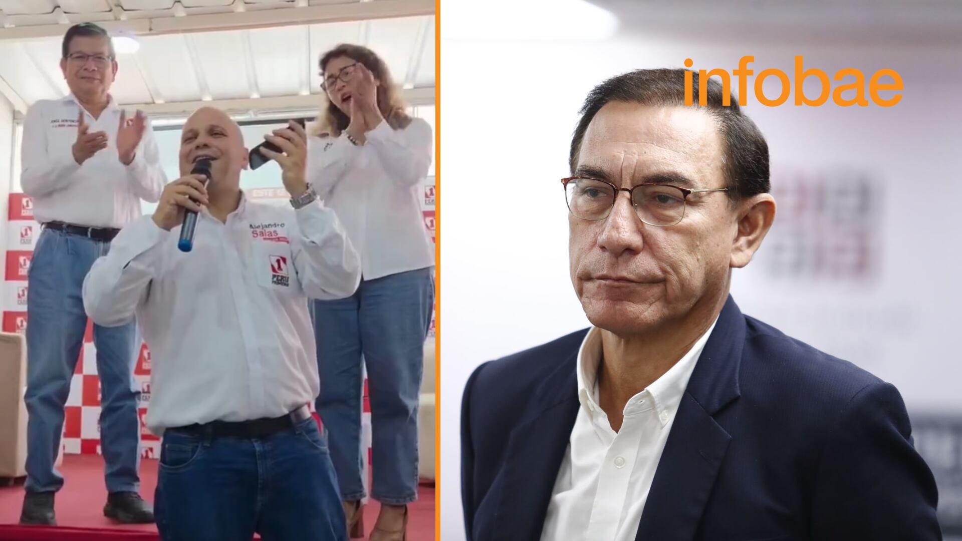 Martín Vizcarra se comunicó por teléfono desde el penal de Barbadillo con un grupo de seguidores en Chiclayo. (Foto: Composición - Infobae)