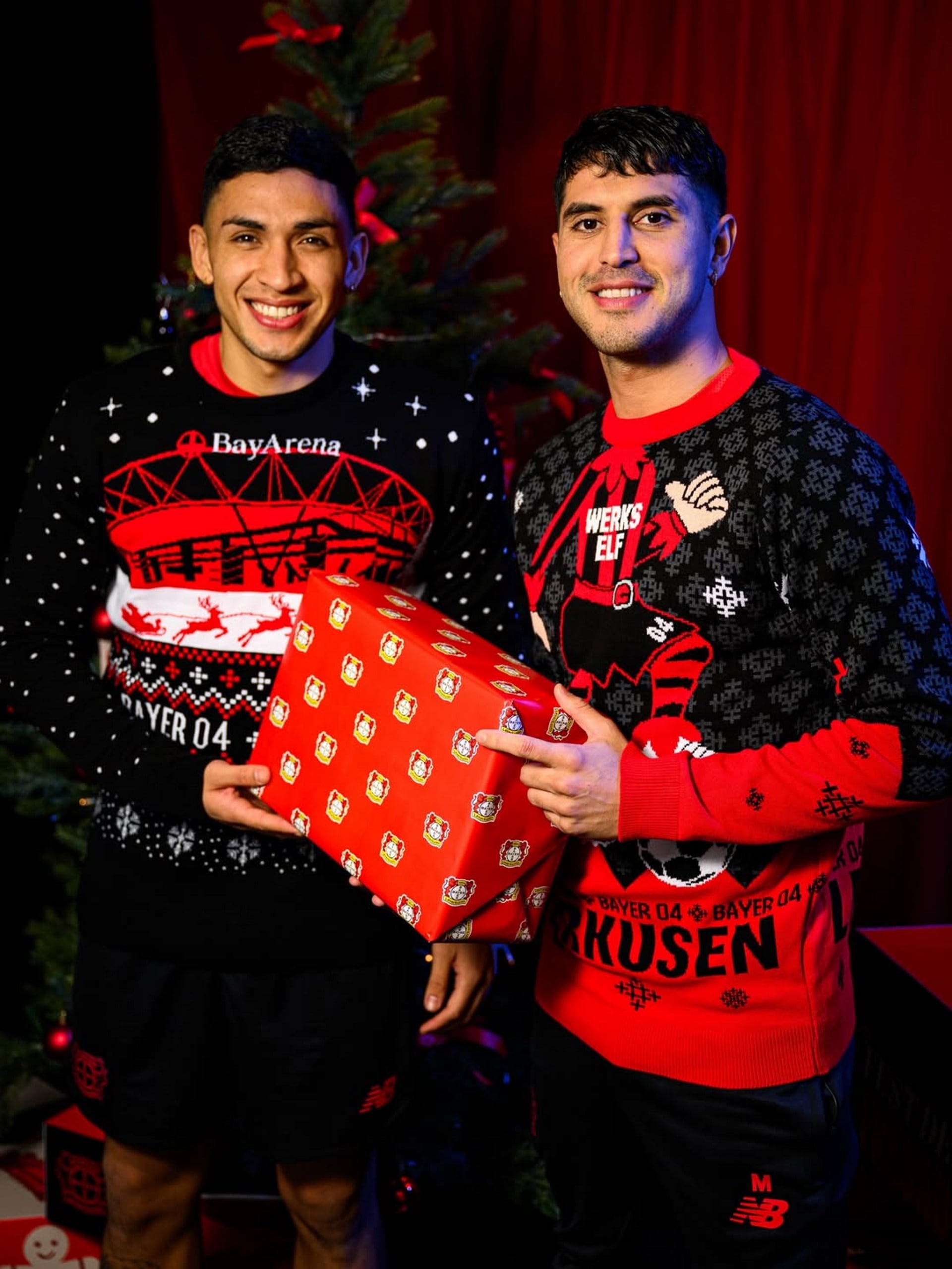 Exequiel Palacios y Equi Fernández protagonizaron una campaña navideña para el Bayer Leverkusen en las horas previas a Nochebuena