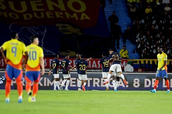 Así fue la celebración de Ecuador por el gol de Enner Valencia, en los primeros minutos de partido contra Colombia - crédito Luisa González/REUTERS