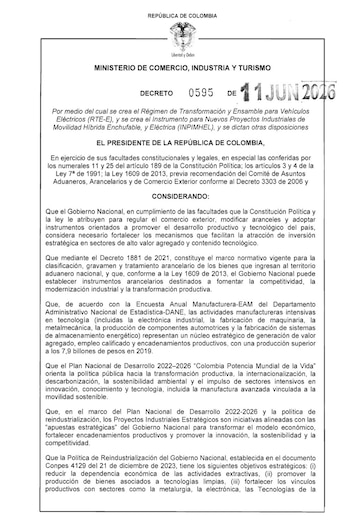 Decreto - crédito suministrada