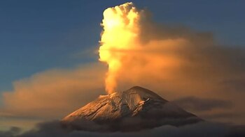 Actualmente, el volcán Popocatépetl se