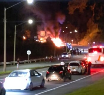 Un trancón se generó luego